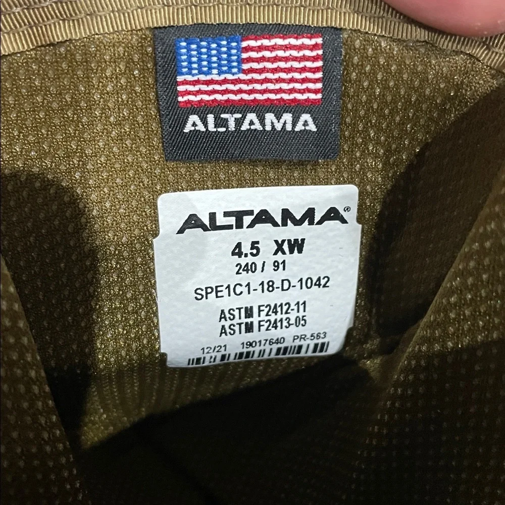 ALTAMA MENS 4.5 XW TAN STEEL TOE ARMY COMBAT BOOTS NWOT